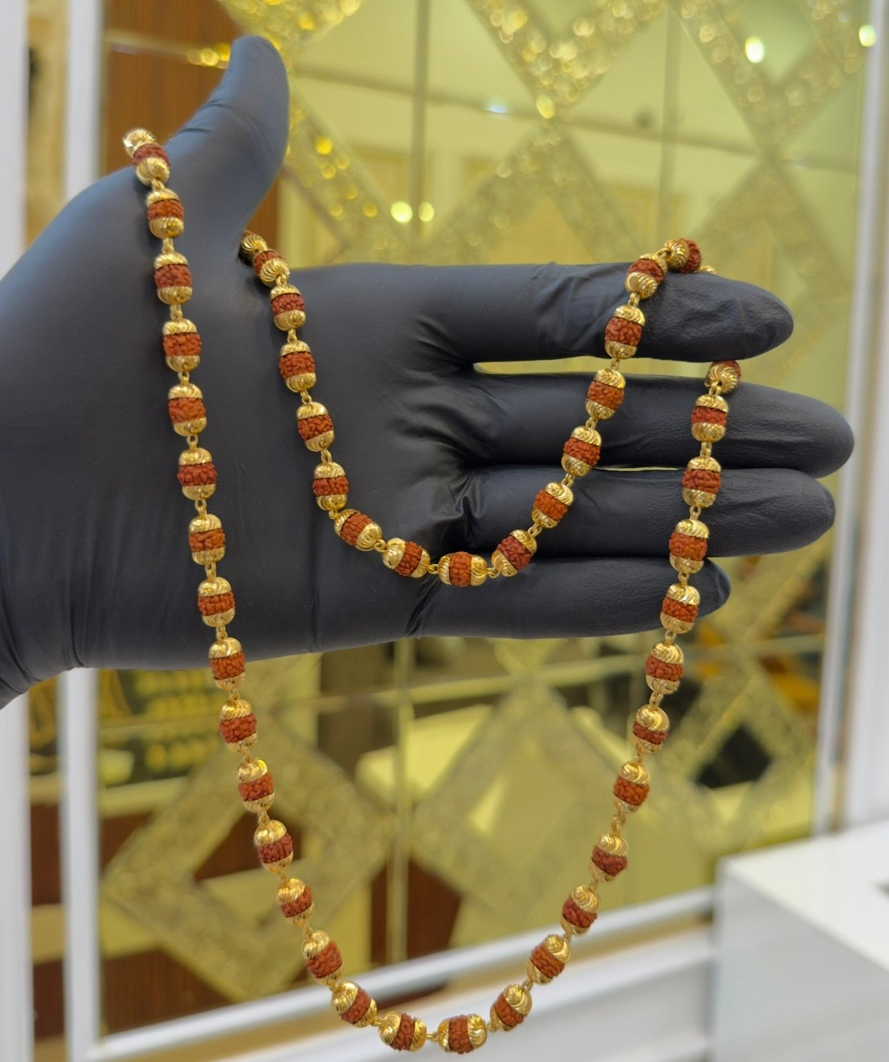 PREMIUM GOLD PLATED RUDRAKSH MALA