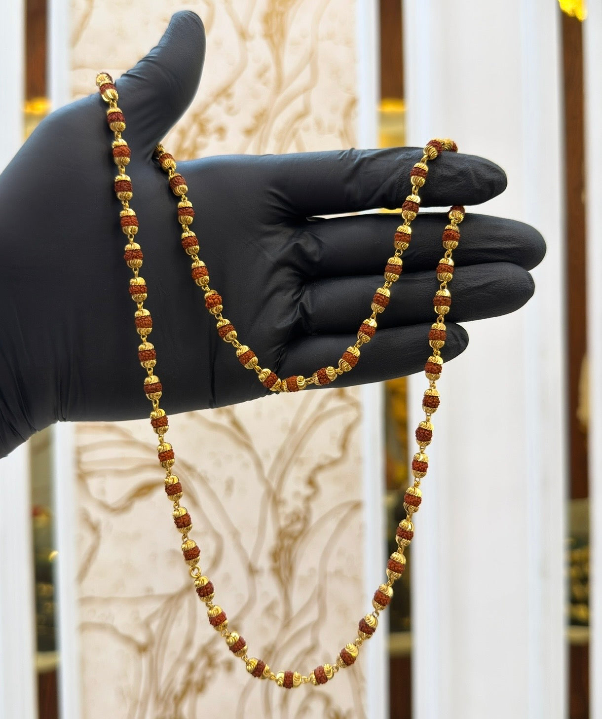 PREMIUM GOLD PLATED RUDRAKSH MALA