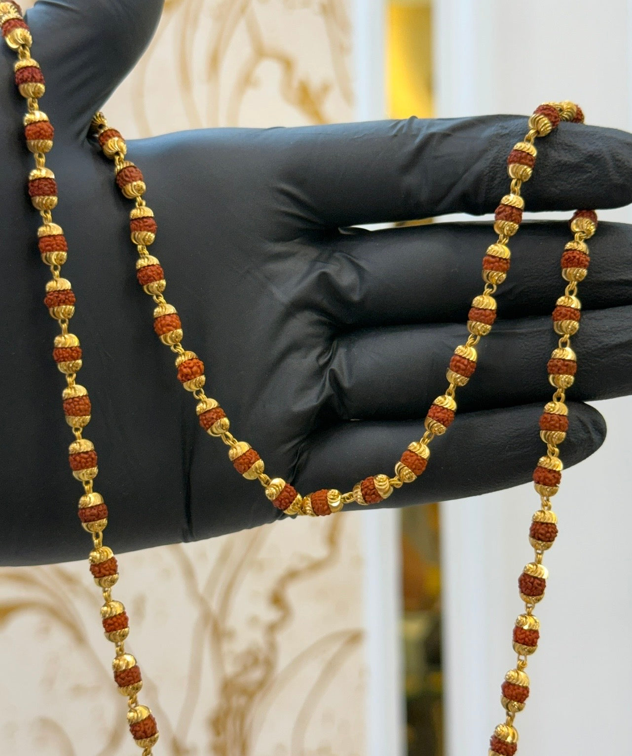 PREMIUM GOLD PLATED RUDRAKSH MALA