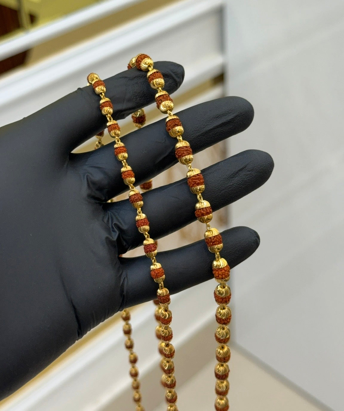 PREMIUM GOLD PLATED RUDRAKSH MALA