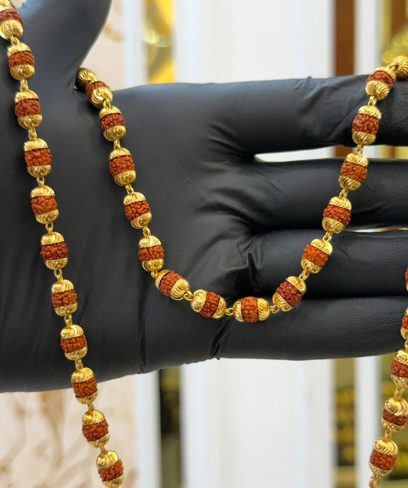 PREMIUM GOLD PLATED RUDRAKSH MALA