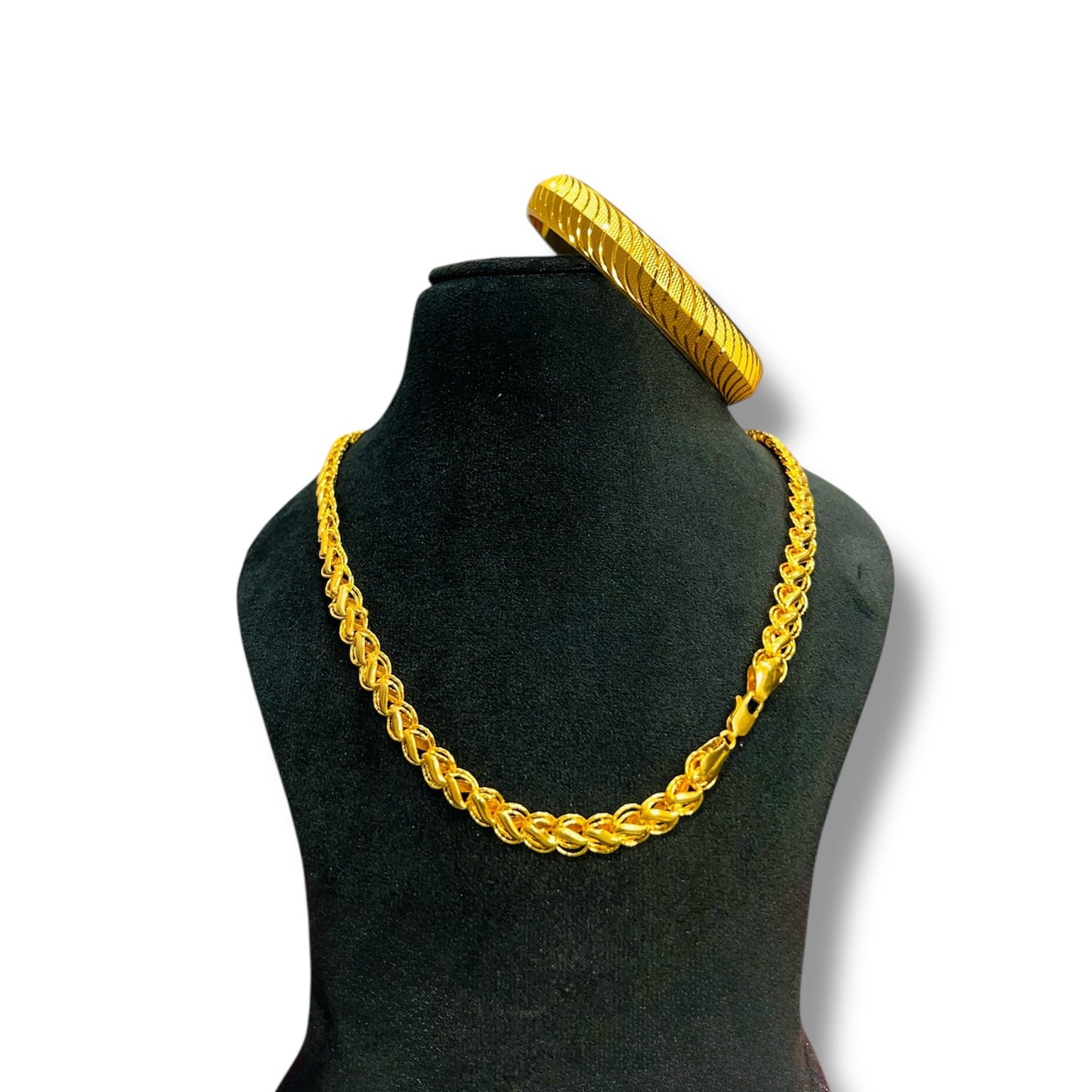 GOLD PLATED LINE KADA + LOTUS CHAIN