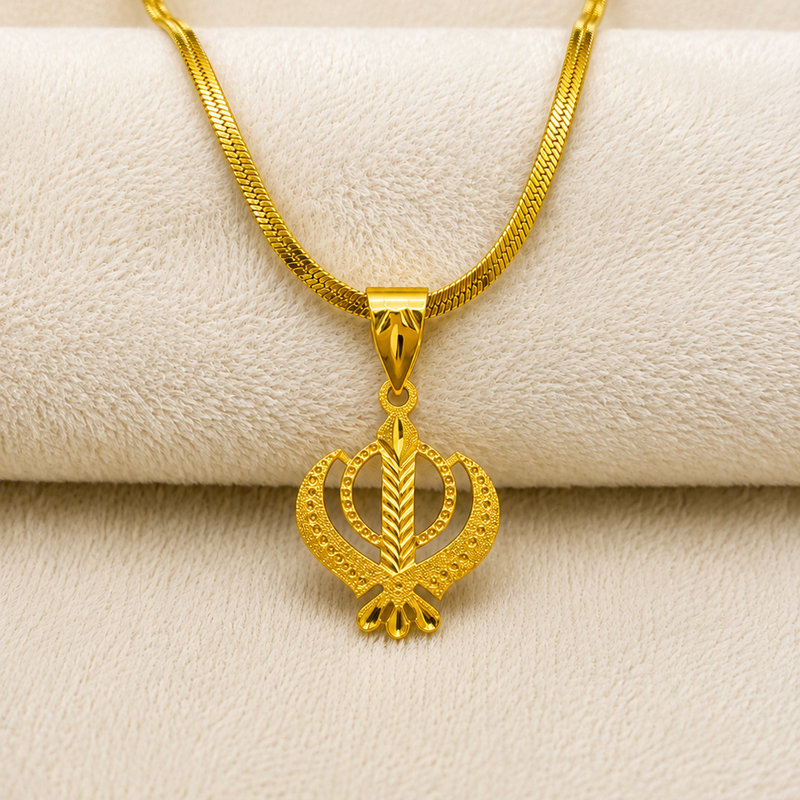 KHANDA PENDANT WITH SNAKE CHAIN – PREMIUM