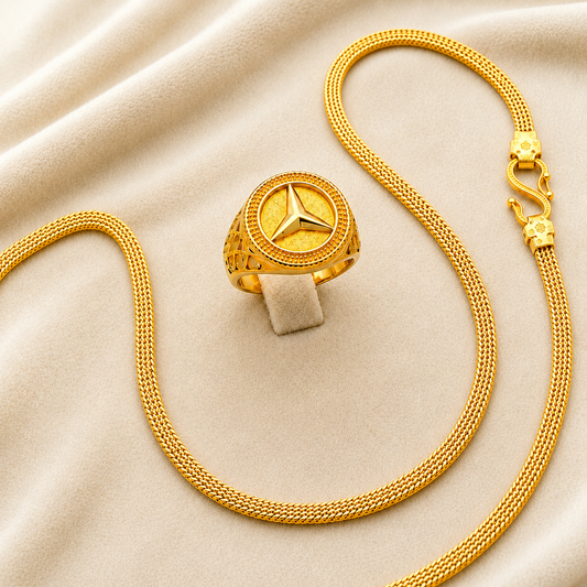GOLD PLATED CHAIN+RING COMBO