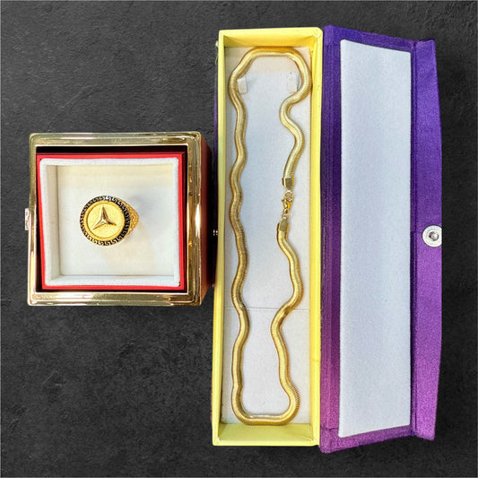 classic mercedes ring+snake chain