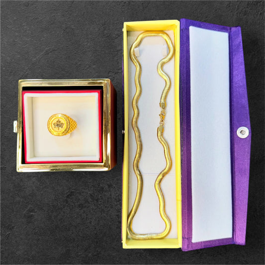 flag ring+snake chain