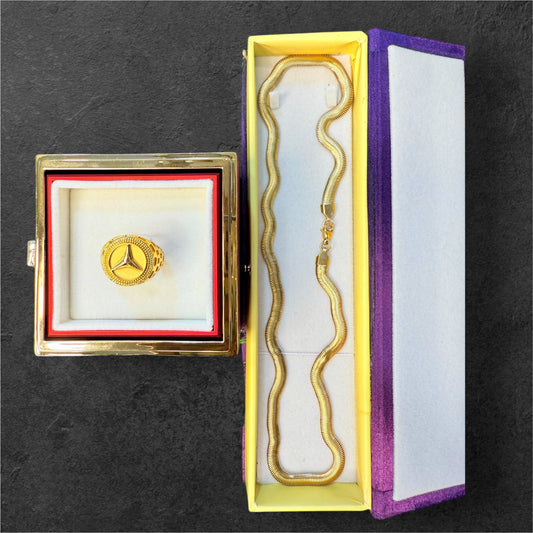 mercedes ring+snake chain