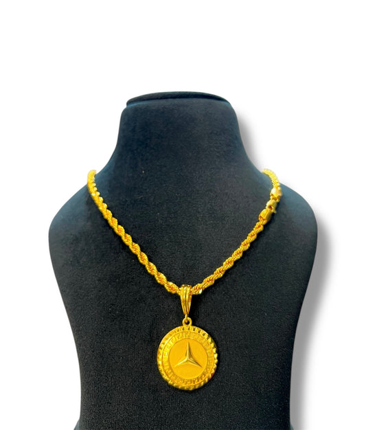 MERCEDES LOGO + ROPE CHAIN
