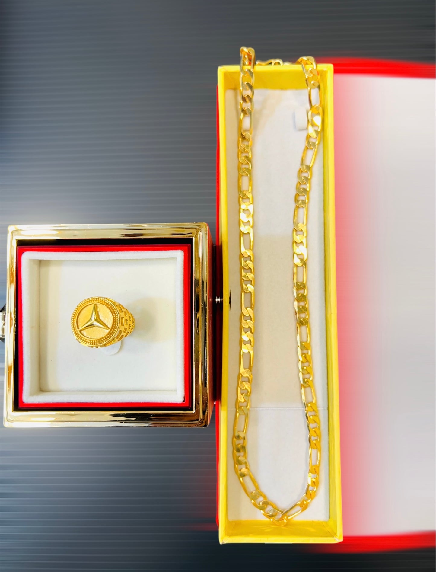 mercedes Ring+Figaro Chain